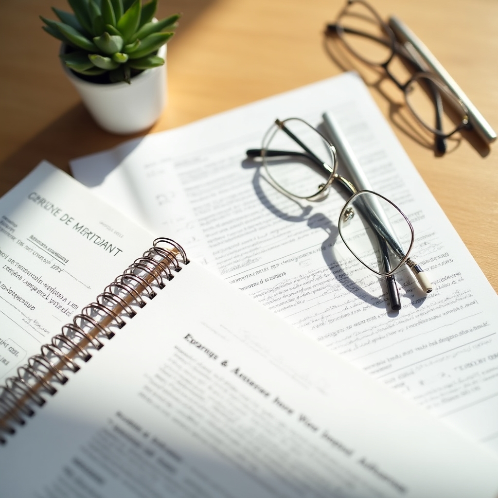 Organized cooperative documents and legal papers spread on a clean desk